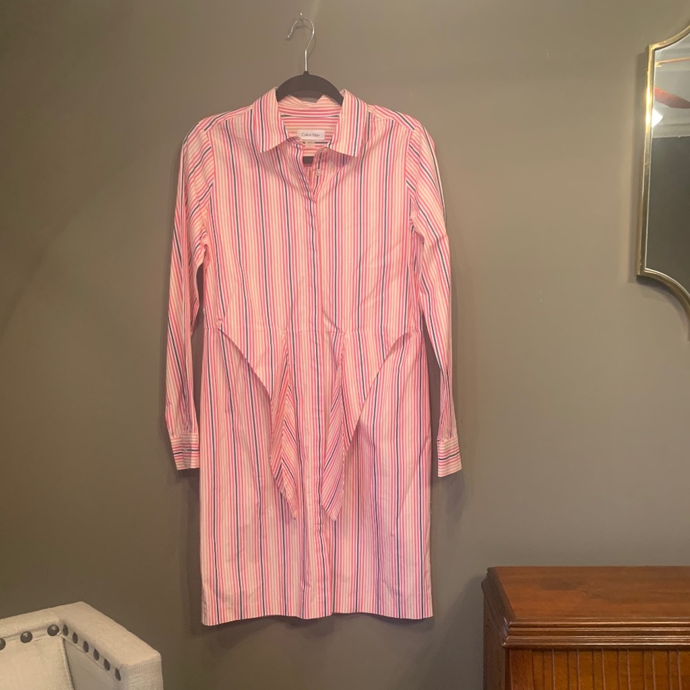 Calvin Klein pink striped dress